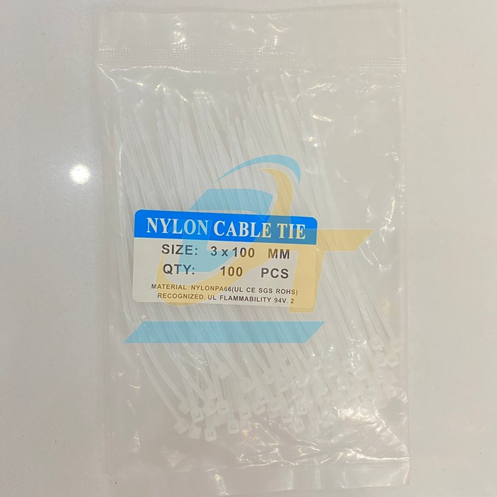 Dây rút nhựa trắng 3x100mm - Bịch 100 sợi