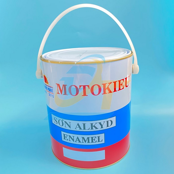 Sơn dầu Alkyd bóng màu trắng Moto Kiều - Thùng 3kg