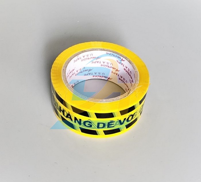 Băng keo in chữ hàng dễ vỡ 4F8 sọc vàng đen