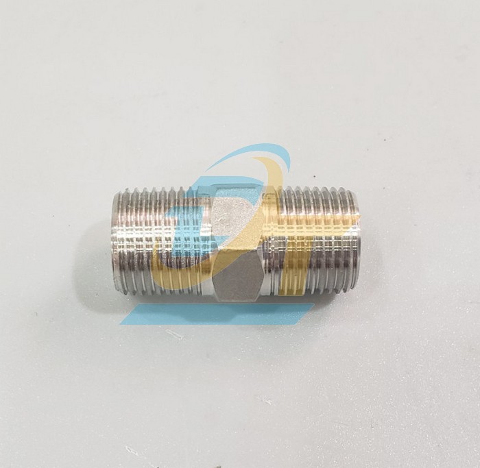 Nối 2 đầu ren ngoài (kép ren) inox 201 phi 27