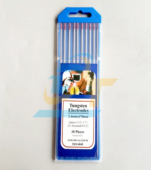 Điện cực hàn Tig (Sắt-inox) Tungsten Electrodes 2.4x175mm (Vỉ 10 cây)