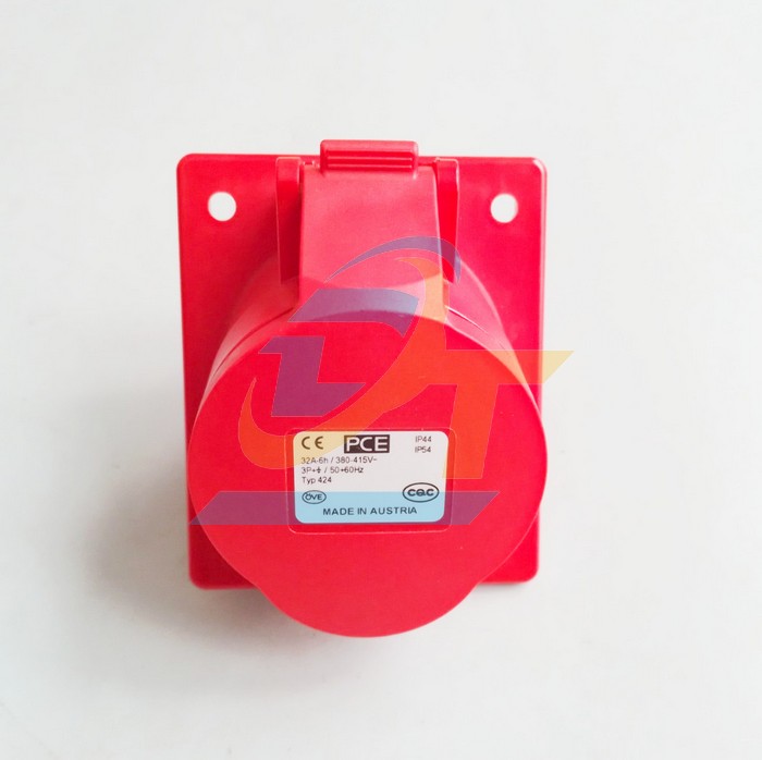 Ổ cắm công nghiệp gắn âm dạng nghiêng 4P 32A 400V IP44 PCE F424-6