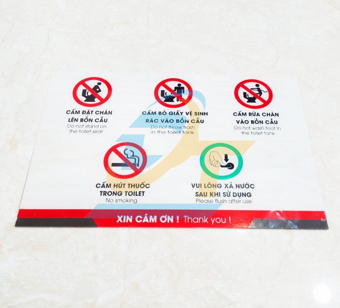 Biển báo mica giữ vệ sinh chung 20x30cm