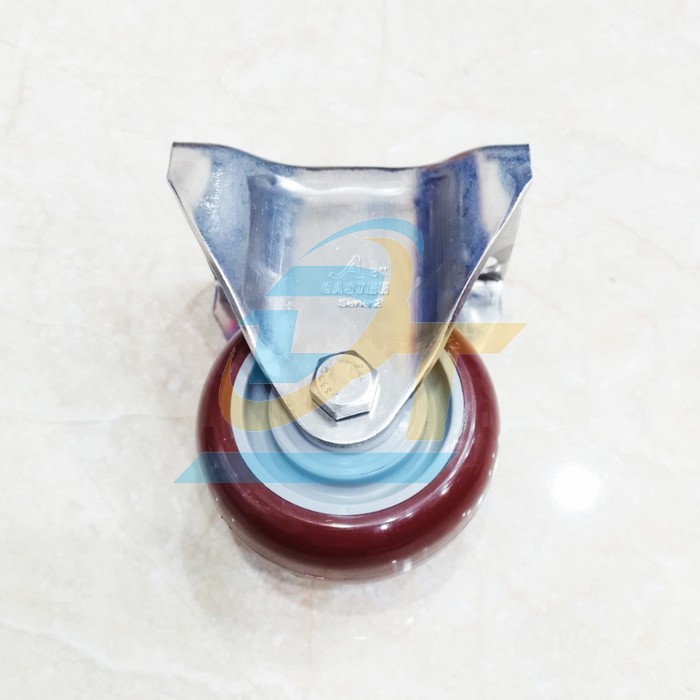 Bánh xe đẩy PU 75x32mm cố định Caster 2-A3-SS304-PU-R