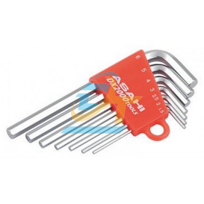 Bộ lục giác thường ngắn 1.5-6mm Asahi AXS0710
