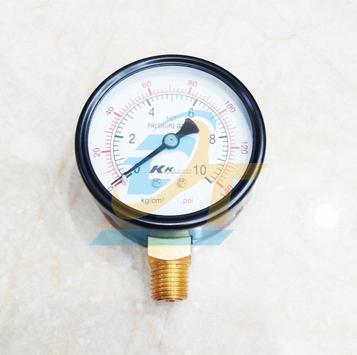 Đồng hồ đo áp suất 63mm 0-10kgf/cm2 (Chân đứng ren 13mm)