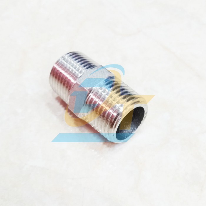 Nối 2 đầu ren ngoài (kép ren) inox 304 DN15 - Phi 21