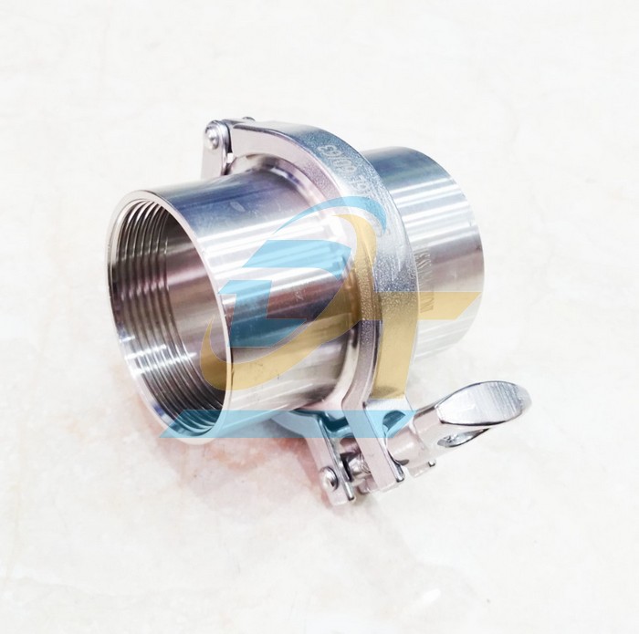 Khớp nối nhanh Clamp vi sinh inox 304 ren trong DN50 - Phi 60