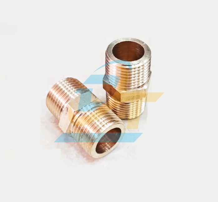 Nối 2 đầu ren ngoài (kép ren) đồng thau phi 21