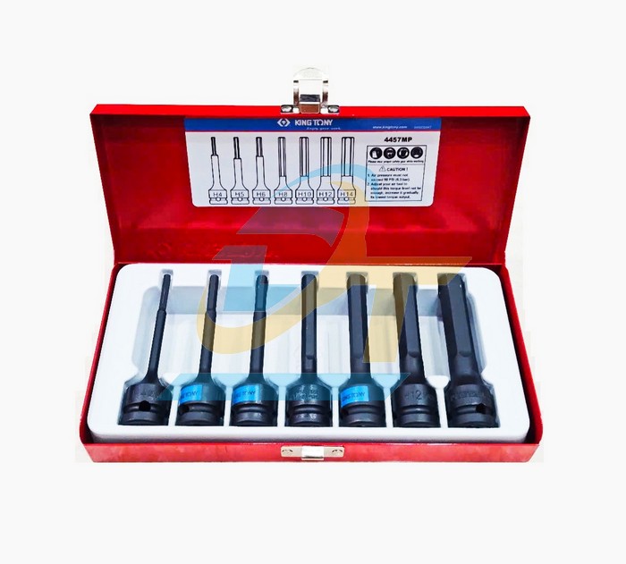 Bộ tuýp đen mũi lục giác 1/2" 7 chi tiết 4-14mm Kingtony 4457MP