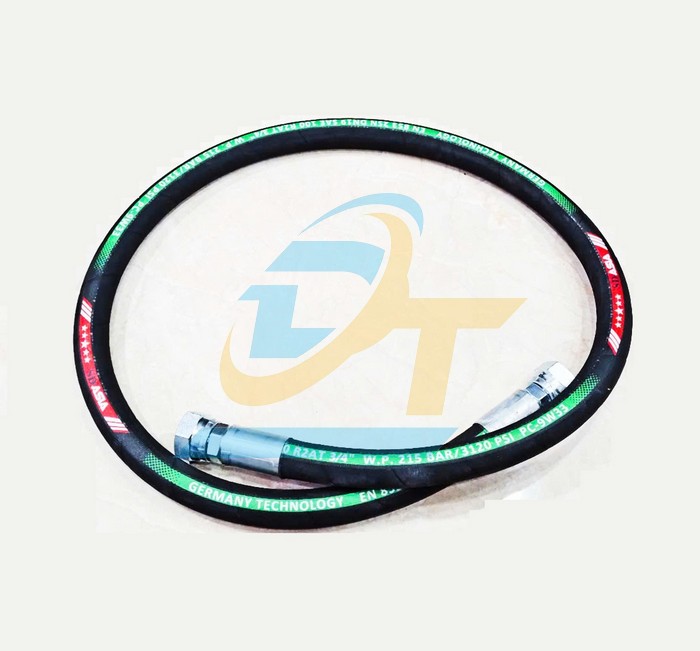 Ống tuy ô thủy lực 2 lớp bố 3/4"x2M bấm 2 đầu ren trong 27 côn lõm