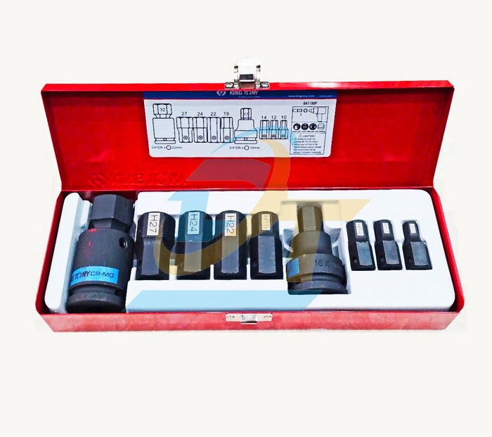 Bộ khẩu tuýp 3/4" lắp lục giác rời 11 chi tiết 10-32mm Kingtony 6411MP
