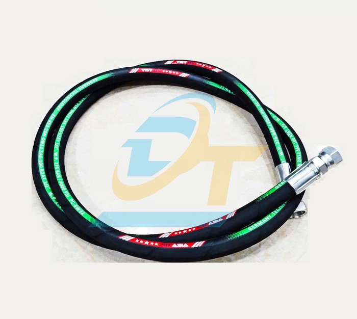 Ống tuy ô thủy lực 2 lớp bố 1/2"x2000mm bấm 2 đầu ren trong 17 côn lõm