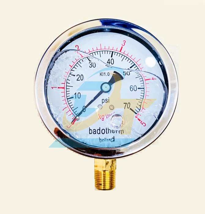 Đồng hồ đo &aacute;p suất Badotherm 63mm 0-5kg/cm2 (Ch&acirc;n đứng ren 1/4" NPT)