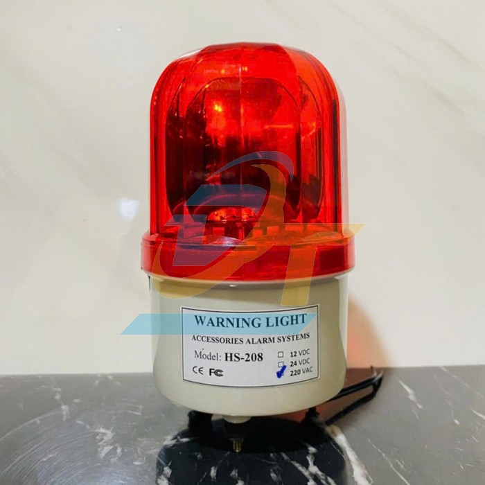 Đ&egrave;n xoay Led c&oacute; c&ograve;i hụ HS-208 220V (M&agrave;u đỏ)