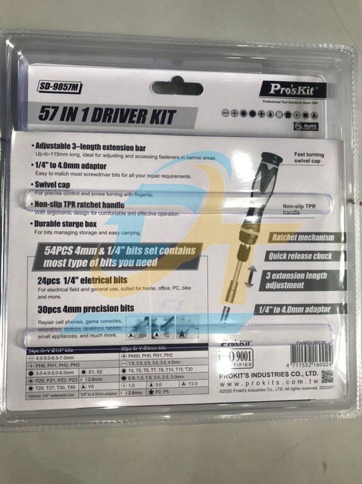 Bộ vít 57 chi tiết Pro'skit SD-9857M SD-9857M Pro'skit | Giá rẻ nhất - Công Ty TNHH Thương Mại Dịch Vụ Đạt Tâm
