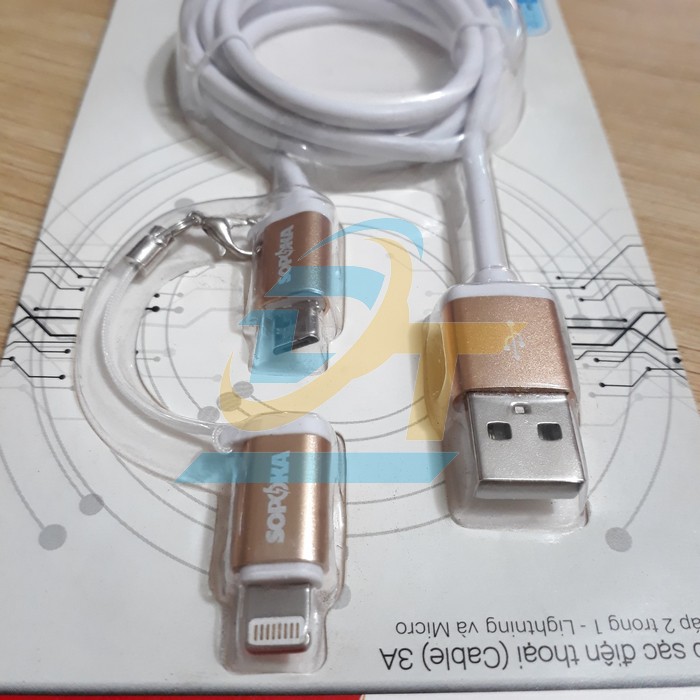 Cáp sạc đa năng 2 trong 1 dài 1m Sopoka DQ-03 DQ-03 Sopoka | Giá rẻ nhất - Công Ty TNHH Thương Mại Dịch Vụ Đạt Tâm