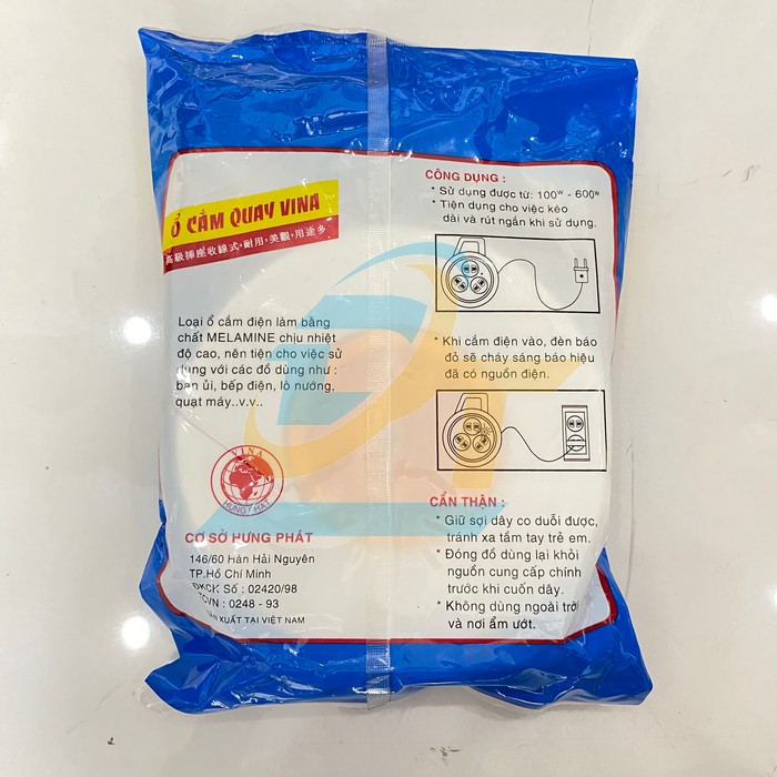 Ổ cắm quay dây 8m VINA  VINA | Giá rẻ nhất - Công Ty TNHH Thương Mại Dịch Vụ Đạt Tâm