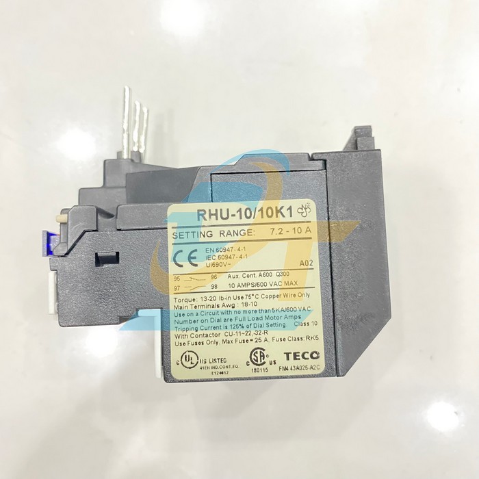 Relay nhiệt Teco 5.5-7.5A RHU-10/10K1 RHU-10/10K1 Teco | Giá rẻ nhất - Công Ty TNHH Thương Mại Dịch Vụ Đạt Tâm
