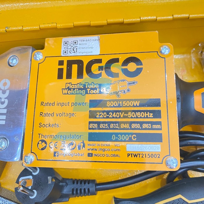 Máy hàn ống nhựa 1500W 20-63mm INGCO PTWT215002 PTWT215002 VietNam | Giá rẻ nhất - Công Ty TNHH Thương Mại Dịch Vụ Đạt Tâm