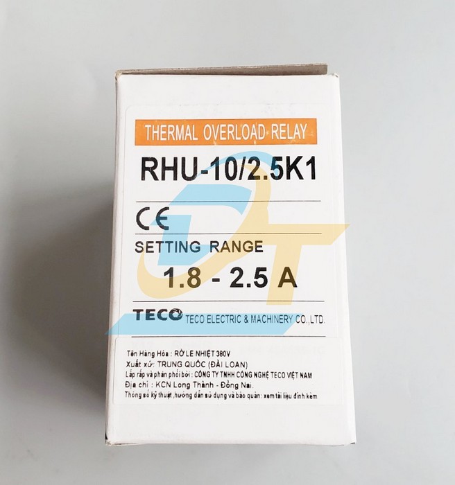 Relay nhiệt 1.8-2.5A Teco RHU-10/2.5K1 RHU-10/2.5K1 Teco | Giá rẻ nhất - Công Ty TNHH Thương Mại Dịch Vụ Đạt Tâm