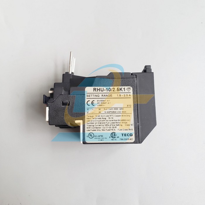 Relay nhiệt 1.8-2.5A Teco RHU-10/2.5K1 RHU-10/2.5K1 Teco | Giá rẻ nhất - Công Ty TNHH Thương Mại Dịch Vụ Đạt Tâm