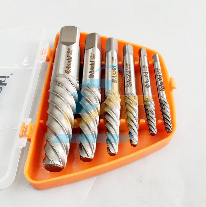 Bộ mũi ren lấy bu lông ốc vít gãy 6 chi tiết Asaki AK-3688 AK-3688 Asaki | Giá rẻ nhất - Công Ty TNHH Thương Mại Dịch Vụ Đạt Tâm