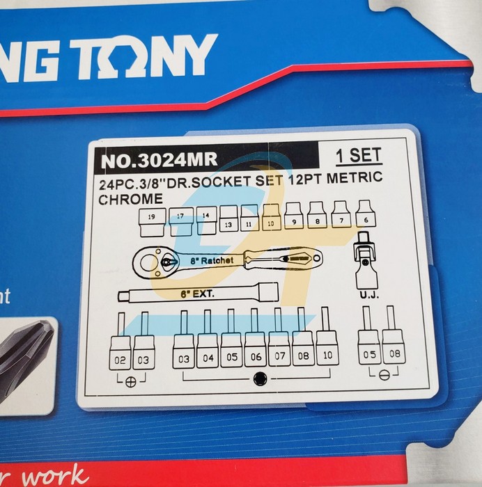 Bộ tuýp 3/8" 24 chi tiết hệ mét Kingtony 3024MR 3024MR KingTony | Giá rẻ nhất - Công Ty TNHH Thương Mại Dịch Vụ Đạt Tâm