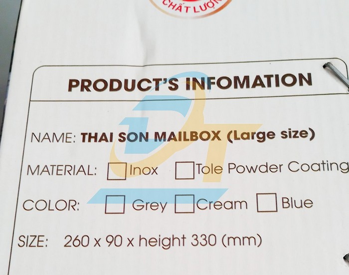 Hộp thư inox size lớn 260x330x90mm  VietNam | Gi&aacute; rẻ nhất - C&ocirc;ng Ty TNHH Thương Mại Dịch Vụ Đạt T&acirc;m