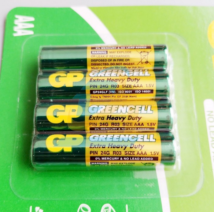 Pin AAA 1.5V GP Greencell R03 (Vỉ 4 viên)  GP | Giá rẻ nhất - Công Ty TNHH Thương Mại Dịch Vụ Đạt Tâm
