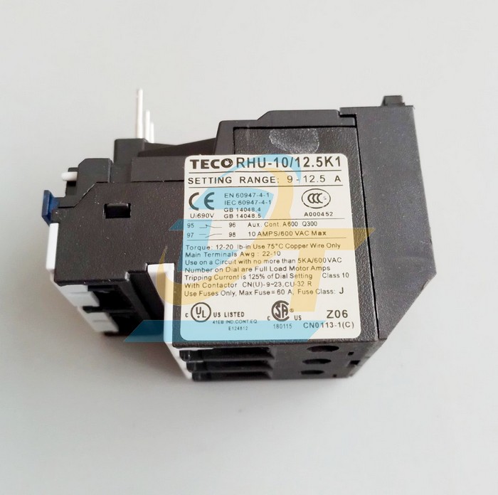 Relay nhiệt 9-12.5A Teco RHU-10/12.5K1 RHU-10/12.5K1 Teco | Giá rẻ nhất - Công Ty TNHH Thương Mại Dịch Vụ Đạt Tâm