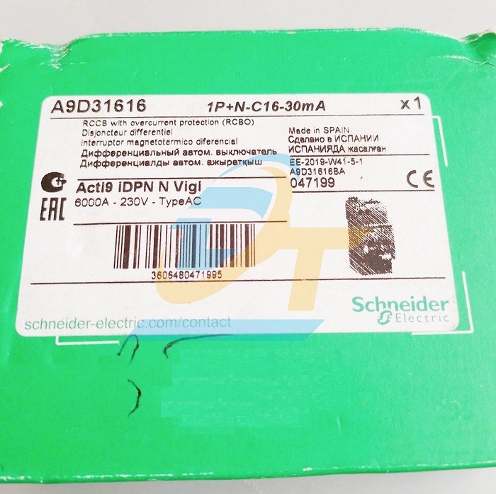 Cầu dao chống giật RCBO Acti9 iDPN (1P+N) 16A 30mA 230V Schneider A9D31616 A9D31616 SCHNEIDER | Giá rẻ nhất - Công Ty TNHH Thương Mại Dịch Vụ Đạt Tâm