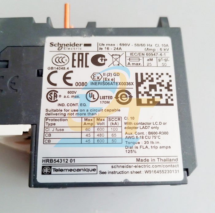 Relay nhiệt 16-24A Schneider LRD22 LRD22 SCHNEIDER | Giá rẻ nhất - Công Ty TNHH Thương Mại Dịch Vụ Đạt Tâm
