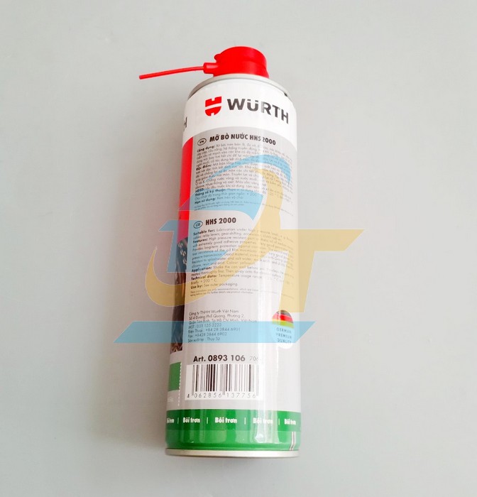 Chai xịt mỡ bò nước bôi trơn chịu nhiệt 500ml Wurth HHS 2000 HHS 2000 WURTH | Giá rẻ nhất - Công Ty TNHH Thương Mại Dịch Vụ Đạt Tâm