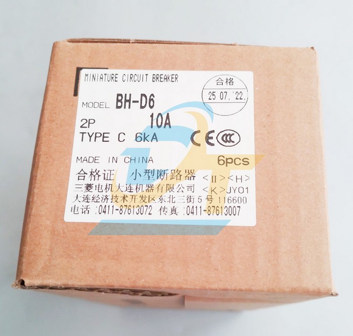 Cầu dao tự động MCB Mitsubishi BH-D6 (Type C N) 2P 10A 6kA  MITSUBISHI | Giá rẻ nhất - Công Ty TNHH Thương Mại Dịch Vụ Đạt Tâm