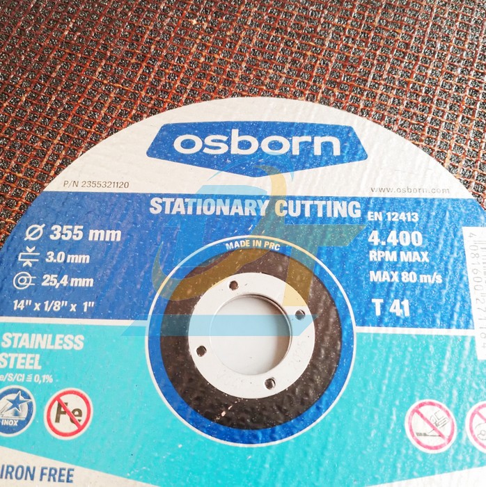 Đá cắt AS 36 Q INOX-BF T41 Osborn 355x3x25.4mm  OSBORN | Giá rẻ nhất - Công Ty TNHH Thương Mại Dịch Vụ Đạt Tâm