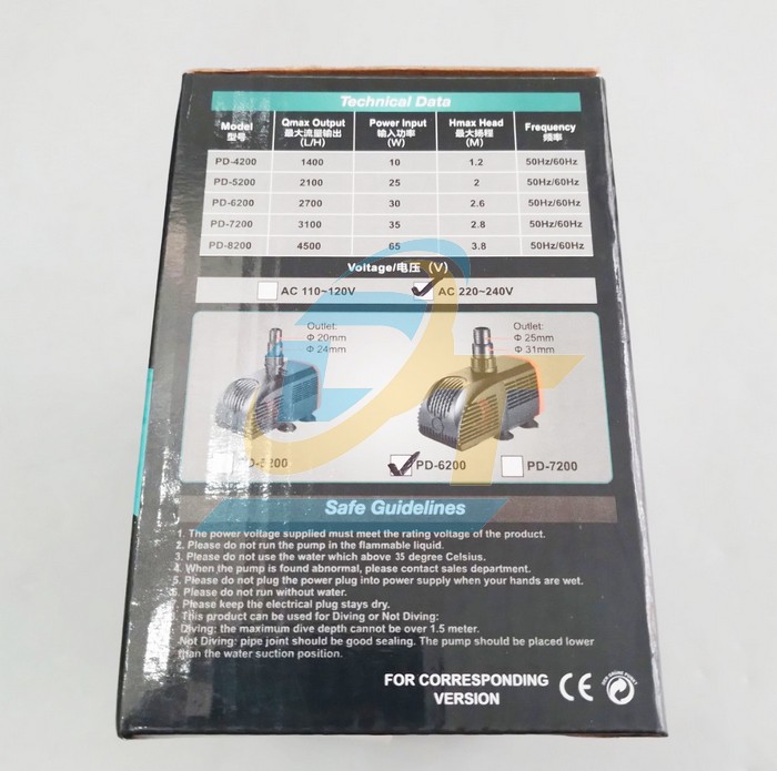 Máy bơm nước 220V 30W Periha PD-6200  PERIHA | Giá rẻ nhất - Công Ty TNHH Thương Mại Dịch Vụ Đạt Tâm