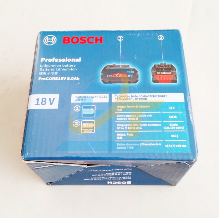 Pin GBA 18V 8.0Ah Li-Ion Bosch 1600A0193N  Bosch | Giá rẻ nhất - Công Ty TNHH Thương Mại Dịch Vụ Đạt Tâm