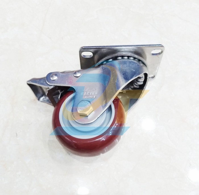 Bánh xe đẩy PU 75x32mm càng xoay Caster 2-A3-SS304-PU-SRB  CASTER-WHEEL | Giá rẻ nhất - Công Ty TNHH Thương Mại Dịch Vụ Đạt Tâm
