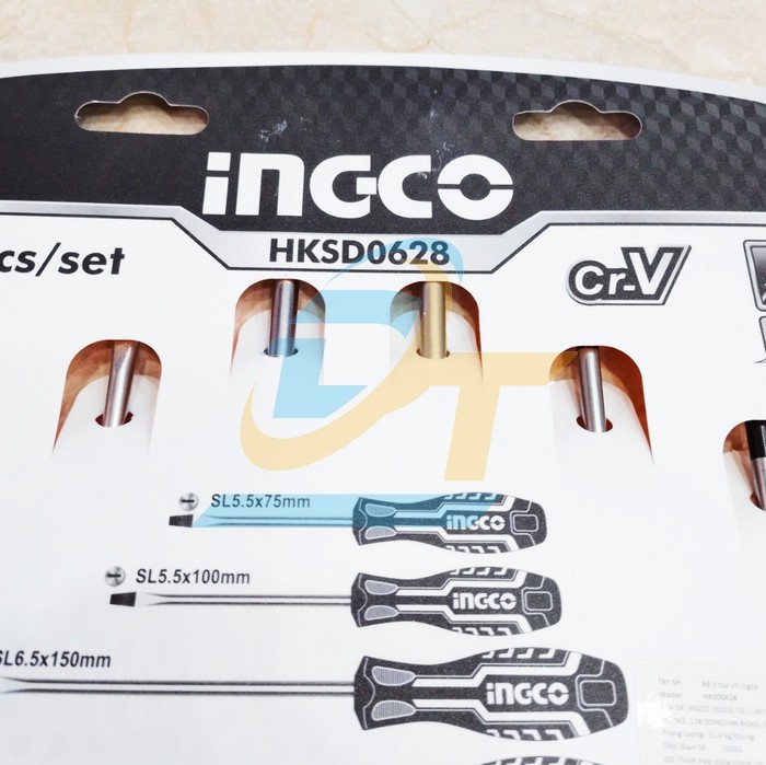 Bộ tua vít dẹp và bake 6 cây Ingco HKSD0628  INGCO | Giá rẻ nhất - Công Ty TNHH Thương Mại Dịch Vụ Đạt Tâm