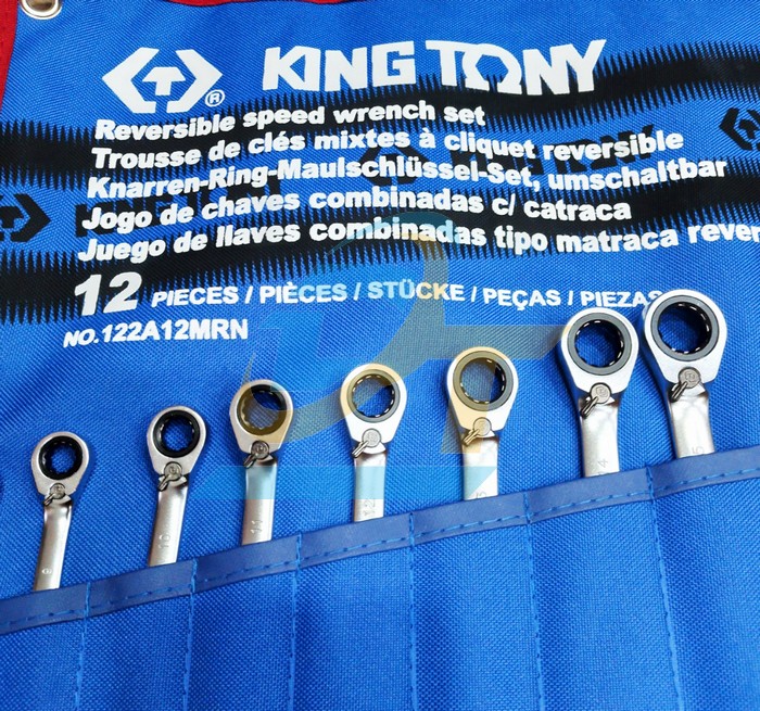 Bộ cờ lê vòng miệng tự động 12 chi tiết 8-24mm Kingtony 122A12MRN  KingTony | Giá rẻ nhất - Công Ty TNHH Thương Mại Dịch Vụ Đạt Tâm