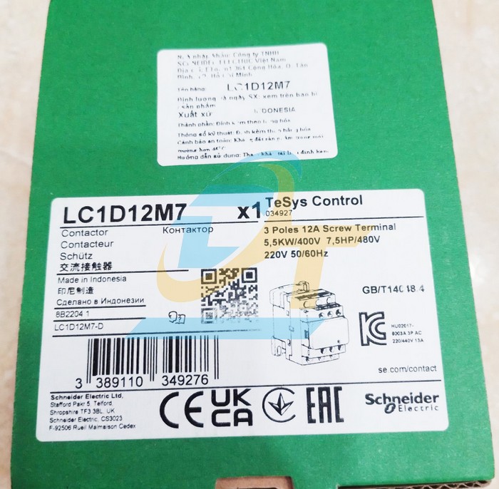 Khởi động từ 3P 12A 220V (1NO+1NC) Schneider LC1D12M7 LC1D12M7 SCHNEIDER | Giá rẻ nhất - Công Ty TNHH Thương Mại Dịch Vụ Đạt Tâm