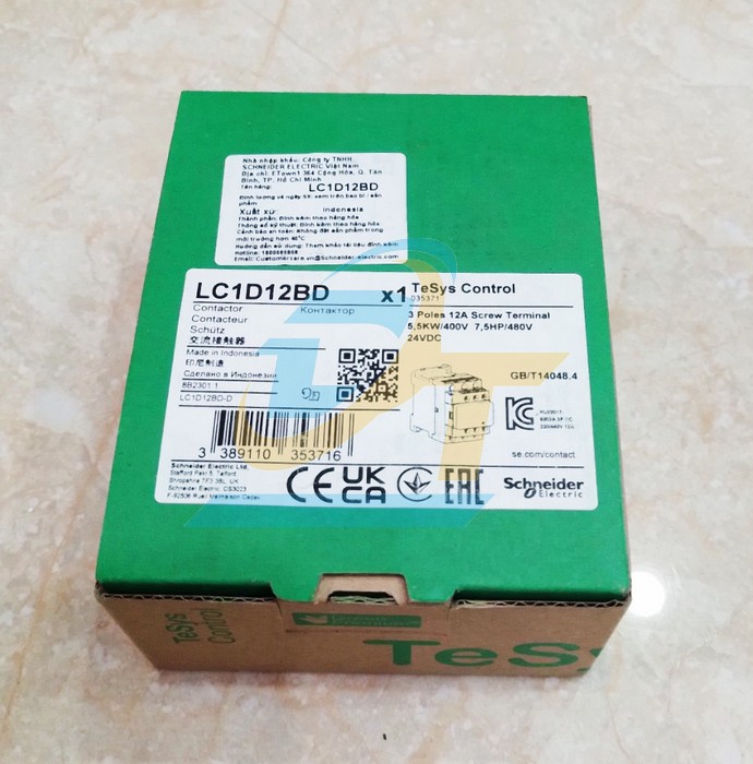 Khởi động từ 3P 12A 24V Schneider LC1D12BD  SCHNEIDER | Giá rẻ nhất - Công Ty TNHH Thương Mại Dịch Vụ Đạt Tâm