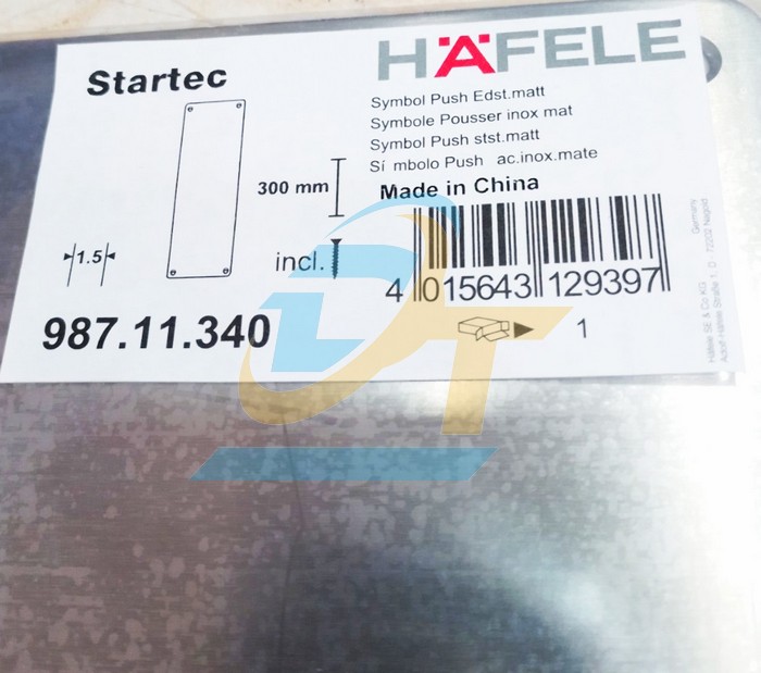 Bảng đẩy cửa Push inox mờ Hafele 987.11.340  HAFELE | Giá rẻ nhất - Công Ty TNHH Thương Mại Dịch Vụ Đạt Tâm