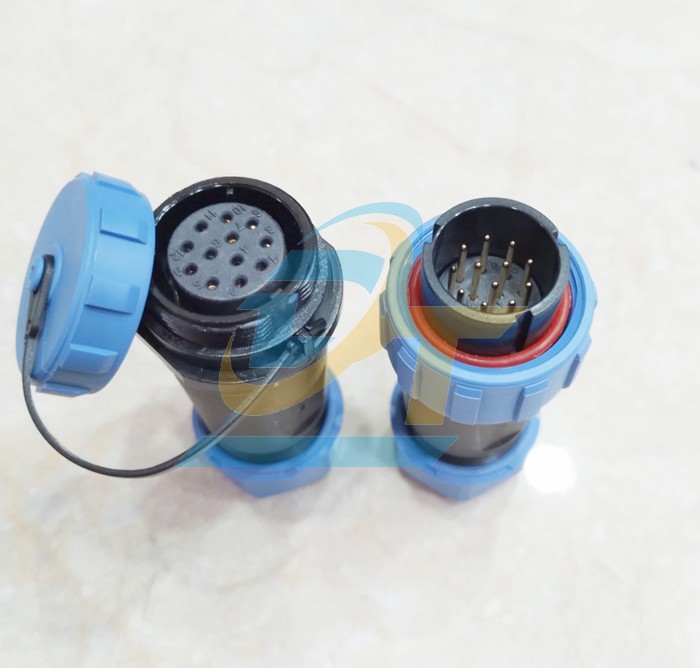 Đầu nối dây chống nước 12 chân thẳng (Đực + Cái) SP21-12P  China | Giá rẻ nhất - Công Ty TNHH Thương Mại Dịch Vụ Đạt Tâm