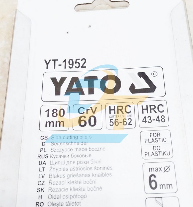 Kìm cắt 7"/180mm Yato YT-1952  YaTo | Giá rẻ nhất - Công Ty TNHH Thương Mại Dịch Vụ Đạt Tâm