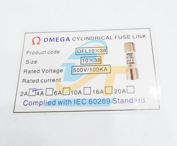 Cầu chì sứ 10x38 Omega 2A  OMEGA | Giá rẻ nhất - Công Ty TNHH Thương Mại Dịch Vụ Đạt Tâm