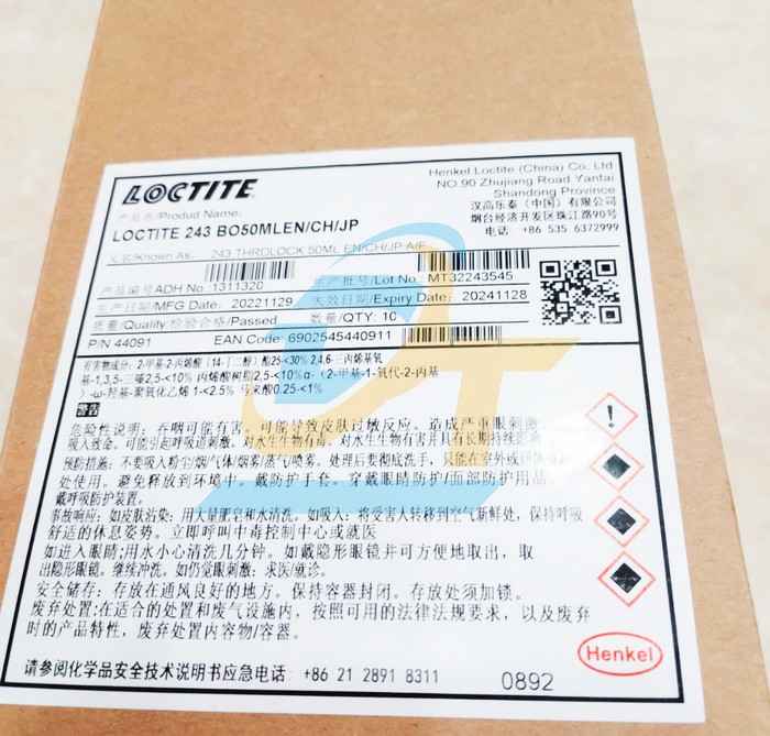 Keo khóa ren Loctite 243 50ml  Loctite | Giá rẻ nhất - Công Ty TNHH Thương Mại Dịch Vụ Đạt Tâm