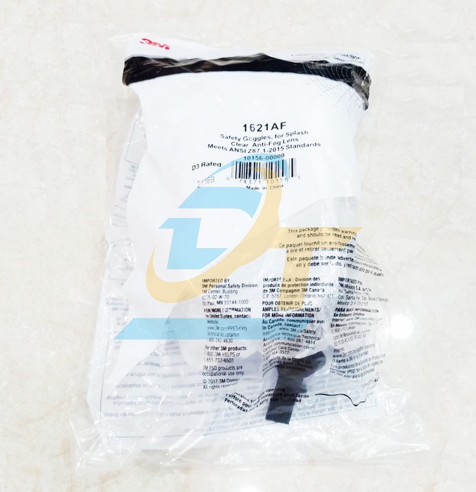 Kính bảo hộ dẻo chống hoá chất 3M 1621  3M | Giá rẻ nhất - Công Ty TNHH Thương Mại Dịch Vụ Đạt Tâm