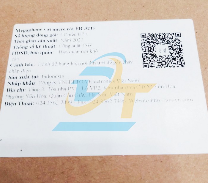 Loa cầm tay đeo vai TOA ER-3215  TOA | Giá rẻ nhất - Công Ty TNHH Thương Mại Dịch Vụ Đạt Tâm